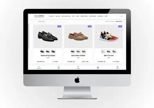 מוקאפ של חנות נעליים להדגמה