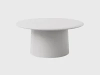 שולחן טיק לבן עגול